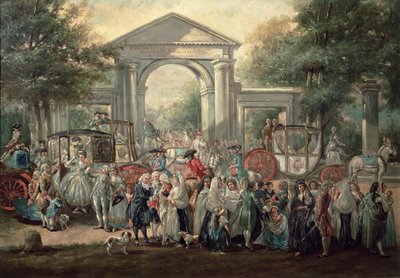 Een feest in een botanische tuin, 1775 door Luis Paret y Alcazar